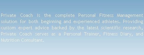 Private Coach : Your Personal Training software, nutrition tracker, and training diary!